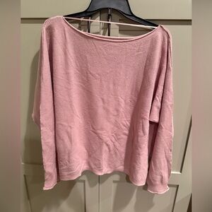 EUC Caslon Nordstrom's Pink Knit Drop Shoulder/Batwing Like Boxy Sweater SZ L